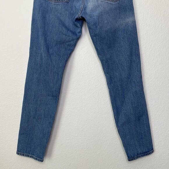 Levis Wedgie Skinny Ankle Jeans 28" Sz 26 Button Fly Mid Rise Distressed Denim - Picture 12 of 13